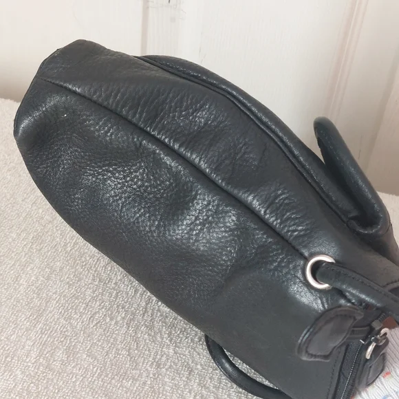 Fossil Black Peebled Genuine Leather Crossbody Bag - Picture 13 of 15